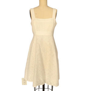 Morgan McFeeters White Eyelet Mini Dress sz 12